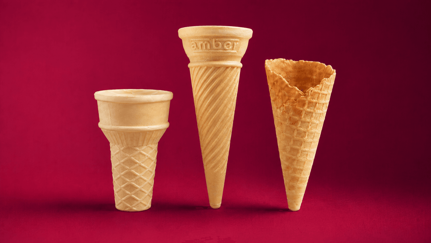 Ice cream cone range – Half Cone, Premium Long Cone and Waffle Cone supplied in bulk across the UAE by Premium Choice Foodstuff Trading